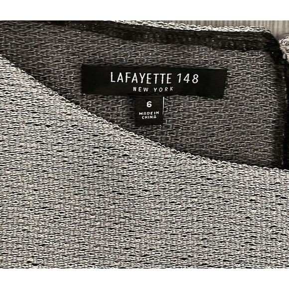 Lafayette 148 Silver Weave Tank Top Size 6 Lined Lightweight Sheer Textured - Picture 2 of 7